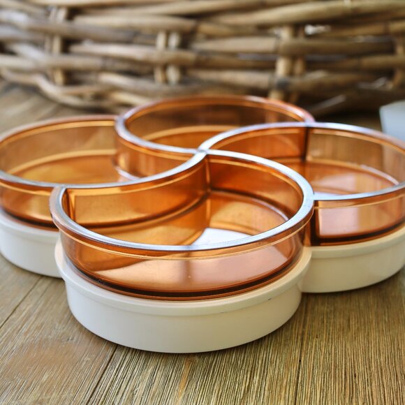 Mid Century Modern Dansk 4-Compartment Cream Melamine Tray - Picture 7 of 8